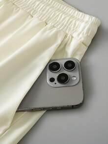 EGENSIO 男士条纹单排扣短袖衬衫和裤子两件套 - 白色 - 查看 5