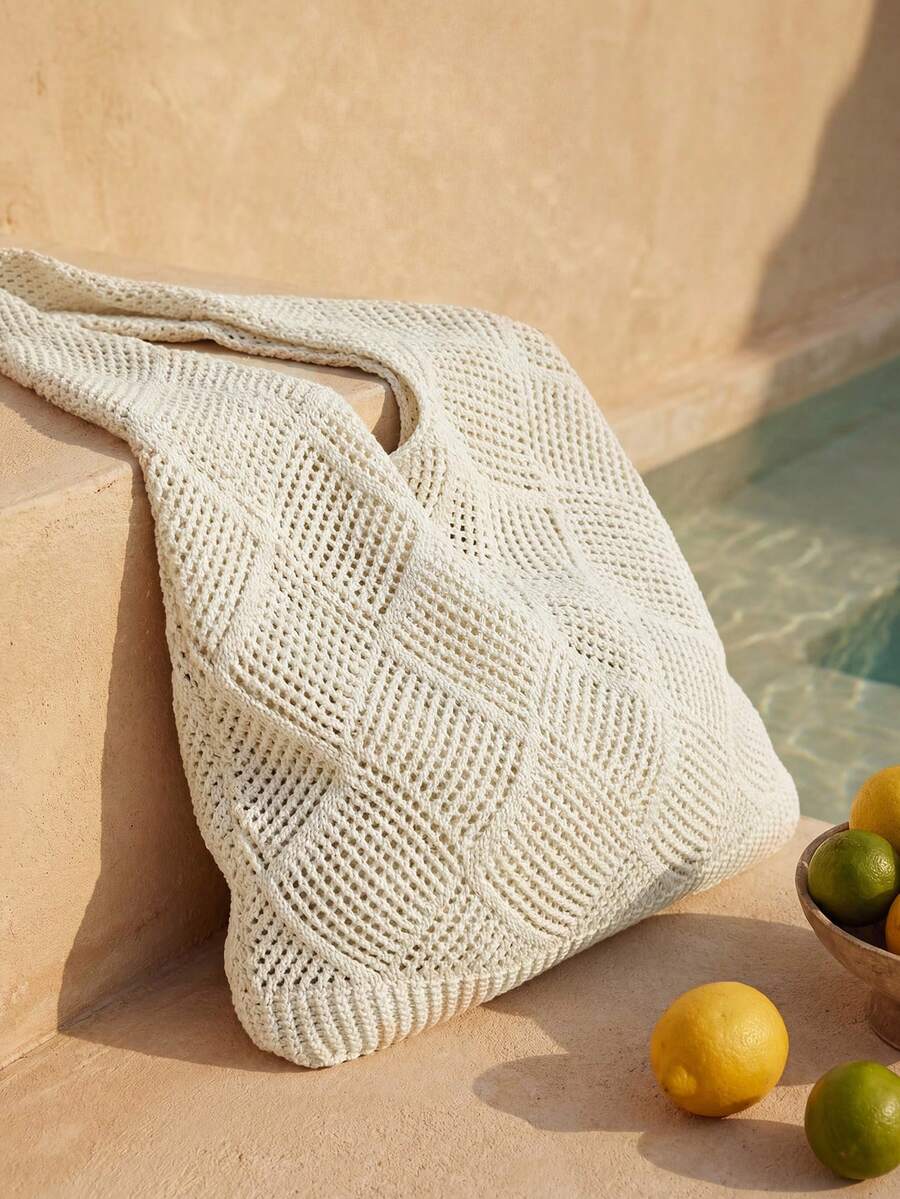 Swim Chiccia 夏季度假沙滩包，大容量手提包，时尚优雅女士单肩包，旅行必备包包，伴娘礼物，学生及上班族午餐包 - 彩色 - 查看 1