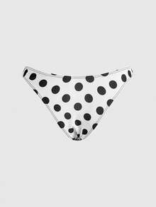 ROMWE Avant Maiô Bikini Feminino, Estilo Boêmio Fofo Preto e Branco com Estampa de Bolinhas, com Sutiã Embutido, Adequado para Férias, Praia, Piscina e Roupas Esportivas, Primavera/Verão 2026 - Preto - Visão 7