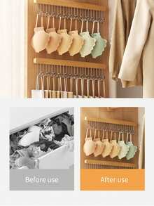 Solid Wooden Wall Mounted Pull Out Hanger For Underwear Hats Scarves Ties Vests Closet Organizer For Women TShirts Pants Dresses Winter Spring Summer Wear - Multicolor - View 5