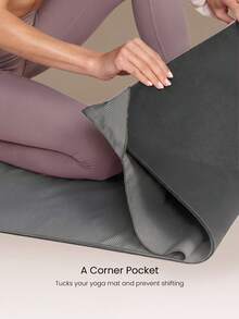 GLOWMODE Handuk Matras Yoga Pilates Fresh Focus Anti-Selip, Cepat Kering, dan Menyerap Keringat untuk Studio, Gym, dan Aktivitas Harian. - Dark Grey - View 3