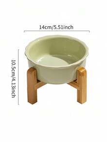 Elevated Ceramic Pet Bowls With Bamboo Stand Weighted Base Anti Slip Ergonomic Feeding Station For Cats Dogs Dishwasher Comfort Height - multicolor - View 10