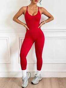 Slayform Slayform Women Sports Jumpsuits - Red - View 3