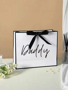 1 Pc Fashion Daddy Gift Bag, Unique Daddy Gift Shopping Handbag, Lightweight & Foldable Gift Wrap Bag, Father's Day Gift Bag, Perfect Ideal Gift For Birthday, Christmas, And Other Thank You Occasions - multicolor - View 3