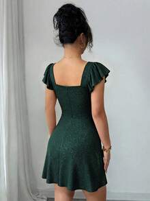 GlowEve Đầm ngắn gợi cảm, thanh lịch dành cho nữ, lấp lánh - Màu xanh lá cây đậm - Xem 2