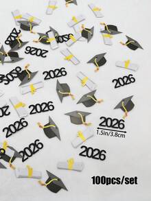 100 chiếc giấy kim tuyến in hai mặt hình chữ số 2026 dùng trang trí bàn tiệc tốt nghiệp, lễ tốt nghiệp, bằng tiến sĩ, chứng chỉ. - Nhiều màu - Xem 2