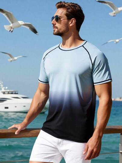 Manfinity KASUA Áo chống nắng tay ngắn raglan dành cho nam