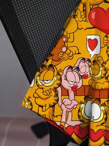 GARFIELD | SHEIN Áo thun nữ cỡ lớn in hình hoạt hình, cổ tròn, tay ngắn, kiểu dáng thường ngày. - trắng - Xem 5