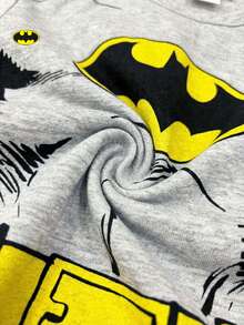 Maija Kids BATMAN X SHEIN Maija Kids 3件套男童超级英雄图案圆领短袖上衣和松紧腰短裤 - 彩色 - 查看 4