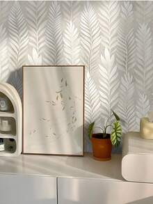 1 rollo de papel tapiz con textura y diseño de hojas en estilo bohemio en color beige, adhesivo de PVC autoadhesivo, a prueba de agua y humedad, con diseño floral, removible y reutilizable, fácil de instalar y limpiar, adecuado para sala de estar, cocina, dormitorio, comedor y decoración de muebles, empalme sin costuras - Bohemia - Ver 2