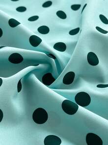 Maweii 大码女装春夏新款轻盈薄荷绿波点荷叶边吊带连衣裙，收腰双层荷叶边下摆长款连衣裙。适合浪漫假期、度假、聚会、约会、婚礼季以及作为引人注目的宾客装扮：度假风服装 - 彩色 - 查看 7