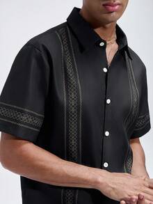 NobleFwd Graphic Print Short Sleeve Shirt And Drawstring Waist Shorts Set For Men - Multicolor - View 5