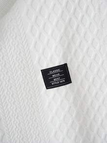 Manfinity Joysei Men's Minimalist Versatile Jacquard Knit Sleeveless Vest - White - View 2