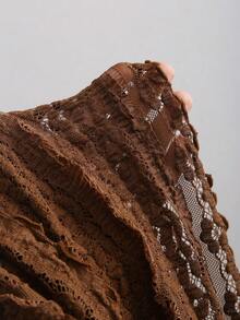 Sweetra Women's Bohemian Coffee Brown Halter Neck Dress, Spring/Summer, Brown Romper Women, Brown Sundress Beach Party Outfit For Women Women's Summer Outfits Sexy Outfits For Women - Coffee - View 6