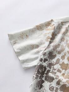 NEON BLANC Men's Leopard Print Short Sleeve Shirt - White - View 4