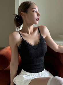 Áo hai dây phối ren đa năng dành cho nữ - màu đen - Xem 2