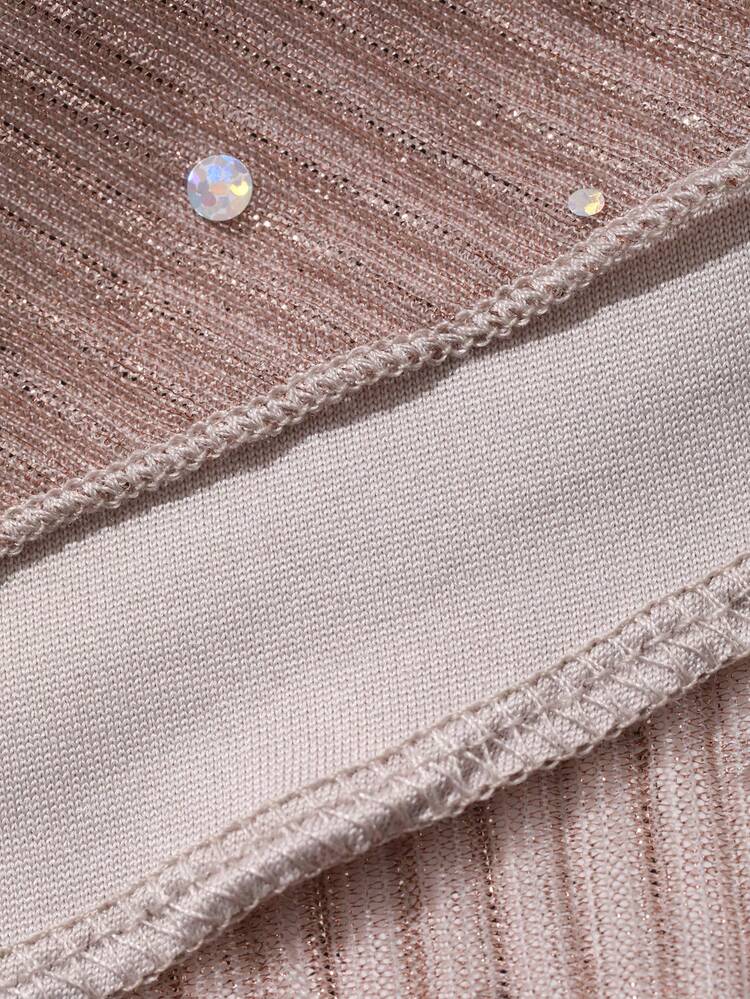 Sequin Mesh Halter Backless Flared Hem Top, Sexy Summer Vacation Vest For Women
