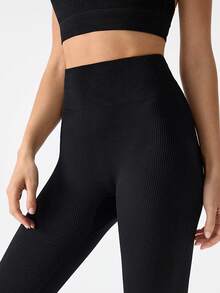 1pc Women's Black Shaping Leggings, Tummy Control, Butt Lifting, Thigh Slimming, Mid-Length Shaping Pants, Suitable As Base Layer - Black - View 9