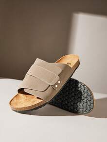 SHUZIA Men's Comfortable Arch Support Adjustable Strap Cork Footbed Sandals - Beige - View 2