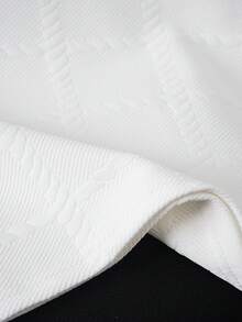 Manfinity Joysei 男士休闲纯色提花圆领背心，夏季 - 白色 - 查看 5