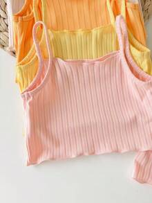 SHEIN 8pcs/Set Young Girl' Candy Color Camisole Tops - Multicolor - View 3