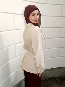 Mulvari Thắt lưng kim loại thanh lịch dành cho áo khoác vest nữ. - Màu Khaki - Xem 3