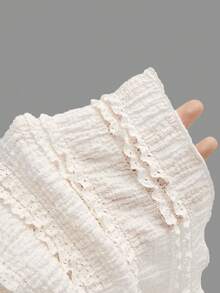 Women's European And American Strapless Sleeveless Textured Fabric Party Gathering Ruched Asymmetric Elegant Knit Stretchy Top - Apricot - View 6