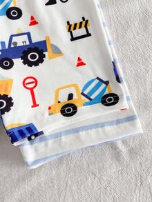 SHEIN 4pcs/Set Piyama Anak Laki-Laki Motif Kartun Mobil Lucu, Pas Badan, Kasual, Pakaian Rumah Musim Panas - MultiWarna - View 8
