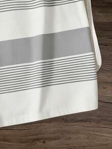 Manfinity Joysei Camiseta casual de cuello redondo de manga corta a rayas para hombre - Gris - Ver 4