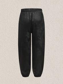 Mercer Haus Calça Lanterna Vintage com Padrão de Dragão Dobby para Homens, Calça Jogger de Perna Larga com Estampa de Dragão Chinês Suave Semelhante a Cetim, Calça Chinesa de Cintura com Cordão para Tai Chi Kung Fu, Calça Casual de Praia e Yoga para Primavera/Outono - Preto - Visão 5