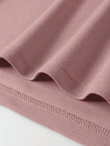 Calvornis Men's Striped Casual Commuter Short Sleeve Formal Polo Shirt Golf Dusty Rose Summer, Ceremony - Pink - View 5