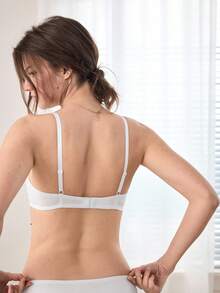 Ocili 休闲舒适简约薄底刺绣女士文胸 - 白色 - 查看 3