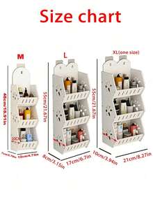 1 X Estantería de baño de 3 niveles montada en la pared, de color blanco, hecha de material de PVC, estantería de almacenamiento multifuncional para baño montada en la pared, resistente a la humedad, de gran capacidad, organizador de baño, estantería de almacenamiento de varios niveles sin perforación. - Blanco - Ver 4