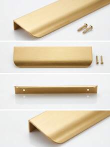 5PCS Brushed Gold Cabinet Handles, Suitable For Cabinets And Wardrobes, Sizes: 8cm/3.15in, 12cm/4.72in, 15cm/6in, 20cm/7.87in, 30cm/11.8in, Kitchen Cabinet Pulls, Drawer Pulls, Modern Concealed Aluminum Handles For Wardrobe Doors, Brushed Gold - Gold - View 11