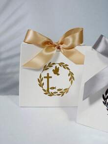 10PCS Retro Mini Gift Box With Cross Dove Laurel Wreath Design Gold ...