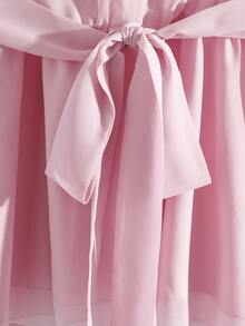 大码优雅两件套：撞色滚边短袖针织上衣和高腰A字裙 - 黑與白 - 查看 6