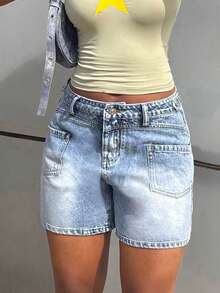 StreetHx Shorts vaqueros versátiles y casuales de moda para mujer, de verano - Lavado ligero - Ver 5