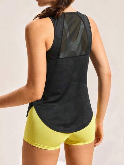 Exploreva Women's Casual Camouflage Pattern Curved Hem Loose Outdoor Vest, Summer