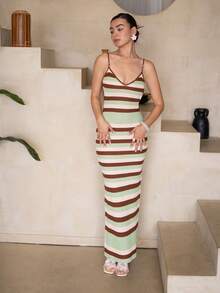 Andrea Bello Women's Spring/Summer New Knitted Crochet Crossed Backless Striped Bohemian Dress, Elegant Vacation Dress Summer Outfits For Women Ave Outfits Festival Rave Festival Rave Outfits Festival Outfits For Women Country Concert Outfit Festival Outfits Sundress Western Clothes For Women Summer Dresses For Women Dresses For Women Summer Outfits For Women Vacation Boho Elegant Dresses Vacation Outfits Women Elegant Dresses For Women - Multicolor - View 4