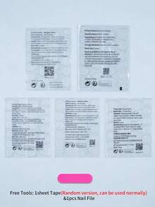 24片/套 Y2K 中号杏仁形假指甲贴纸，白色法式尖头亚克力指甲，带星星水钻设计，包含1片果冻胶和1个指甲锉，适合女性日常佩戴、派对、圣诞节等场合的美甲配件。 - 彩色 - 查看 5