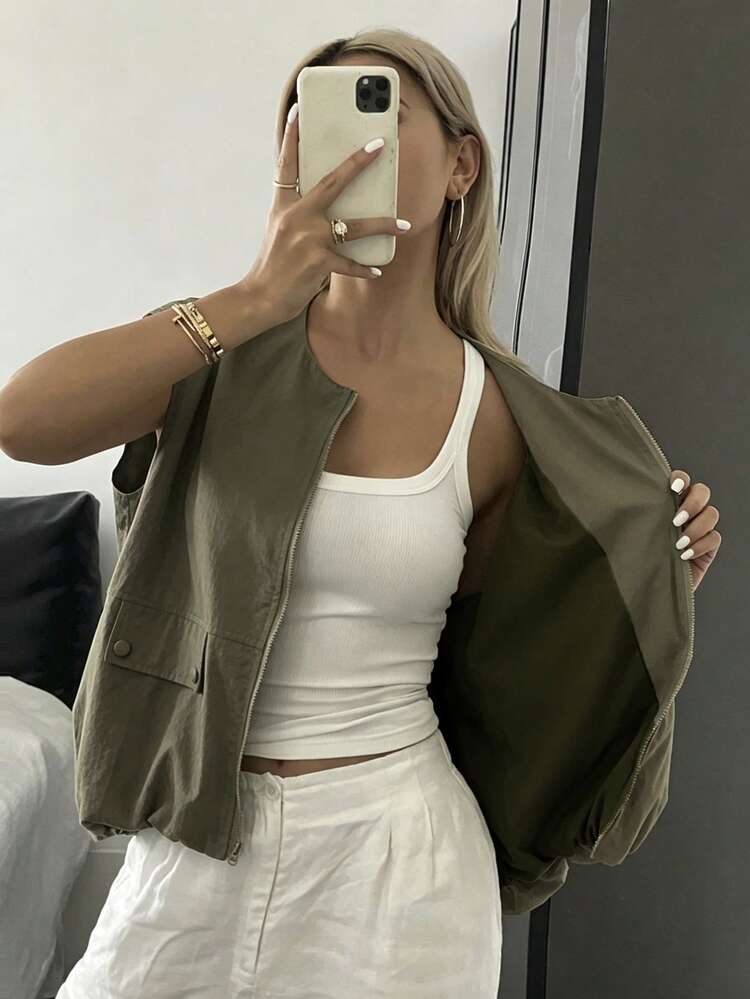 Summer New Loose Casual Sleeveless Vest, Business Casual Style For Women
