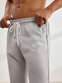 Driftmere Quần jogger nam in chữ, có dây rút ở eo và túi - Xám - Xem 6