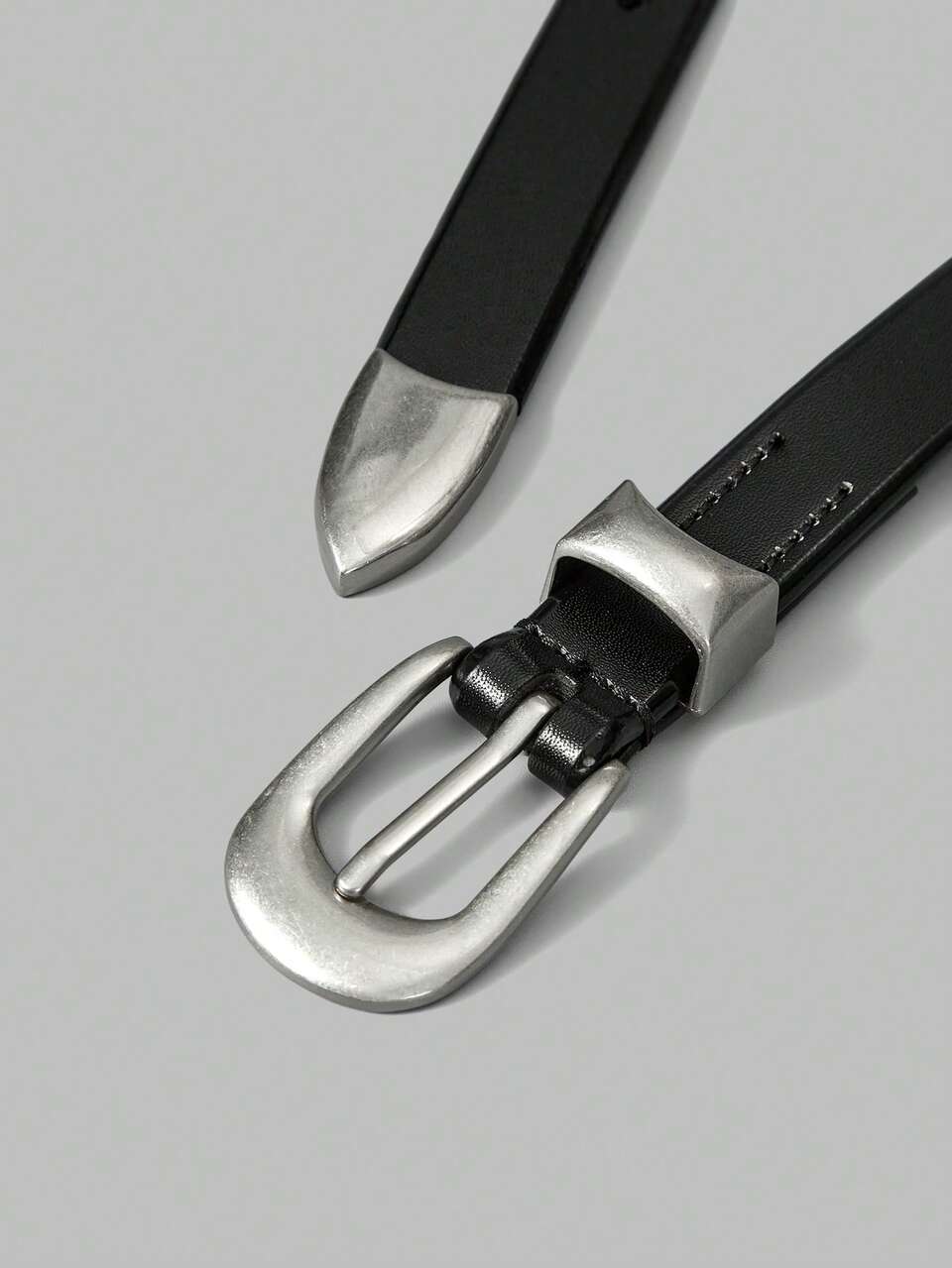 Black Fashion Buckle Belt, Suitable For Dresses And Pants