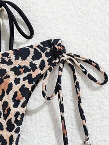 Swim SXY Bộ bikini nữ mùa hè mới, họa tiết da báo và màu trơn, có thể đảo mặt, buộc dây hai bên, kiểu dáng gợi cảm, gồm 2 chiếc quần bơi. - Nhiều màu - Xem 4