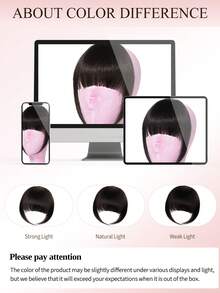 Tóc mái kẹp 100% tóc thật NC# Màu đen tự nhiên, tóc mái kẹp có phần thái dương, tóc mái giả bằng tóc thật, tóc nối cho nữ sử dụng hàng ngày - Natural Black - Xem 12