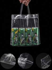1/5/10/20/30/40/50 PCS Tas Tote PVC Transparan dengan Pegangan, Dapat Digunakan Kembali, Tahan Air, Anti Noda, untuk Pesta Liburan, Belanja, Kemasan Bisnis Kecil, Tas Hadiah Massal - warna-warni - View 4