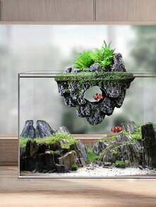 漂浮式水族箱景观石装饰人造假山石躲藏洞穴鱼缸摆件逼真风景水族造景用品创意隐藏式庇护所装饰 - A - 查看 10