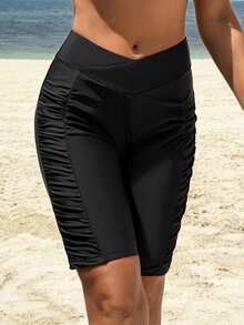 Swim SPRTY 26SS 女士春夏沙滩装，女士泳裤，单件装，性感网红风，现代、优雅、浪漫、性感休闲 - 黑色 - 查看 4