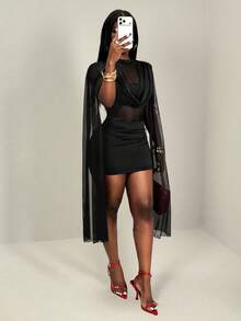 SHEIN PETITE 女士短裙 - 黑色 - 查看 7