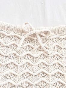 Soleia 度假性感露背吊带背心和迷你裙两件套，适合音乐节、波西米亚风、假日约会、下午茶等场合。 - 米色 - 查看 5